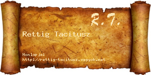 Rettig Tacitusz névjegykártya